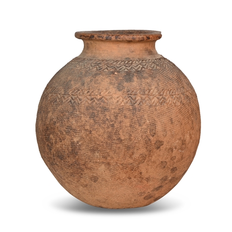 15" Earthenware Textured Vase