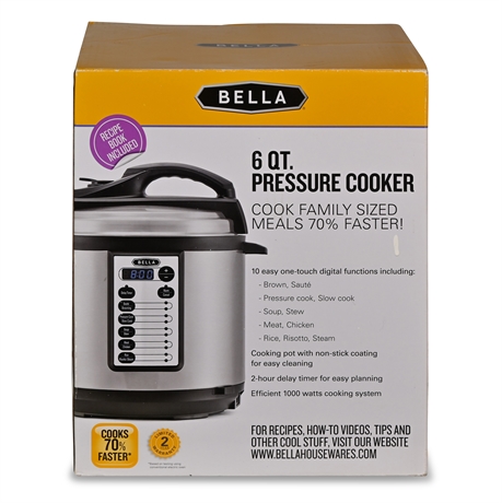 Bella 6 Qt Pressure Cooker