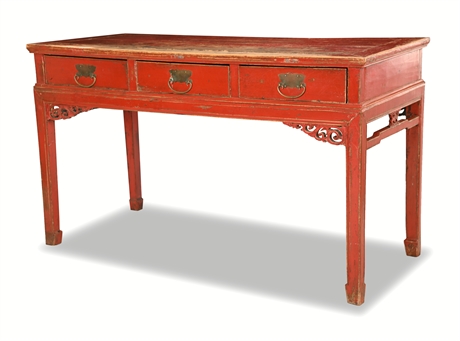 Vintage Chinese Lacquer Console Table