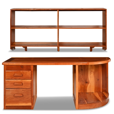 Mid-Century Craftsman Cedar Streamline Desk