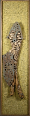Mid-Century Wood and Metal Wall Sculpture