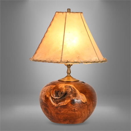 Turned Burl Table Lamp