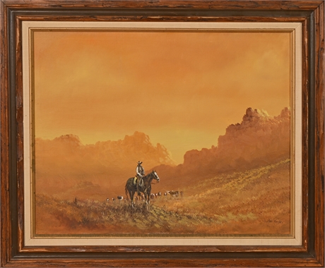 Lester Hughes 'Sunset Cattle Drive'