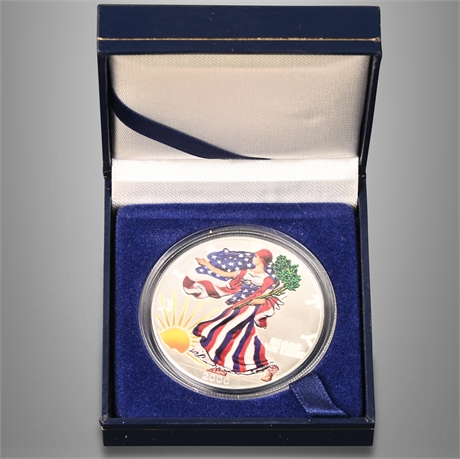 American Eagle Silver Dollar 1 OZ .999 Colorized Walking Liberty Coin (2000)