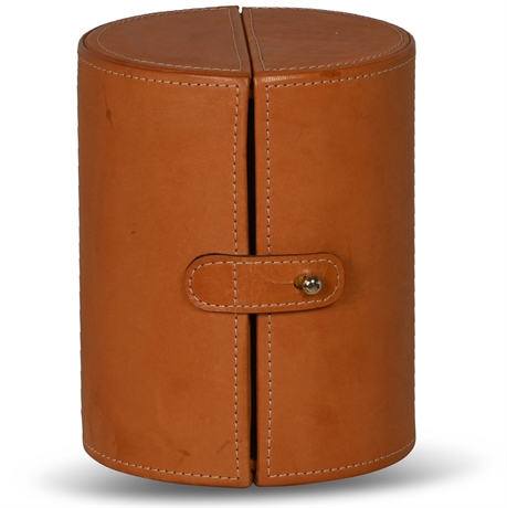 Leather Cylinder Travel Case