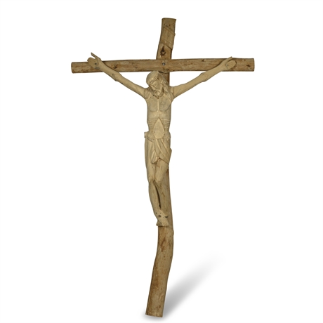 Vintage Hand Carved Crucifix