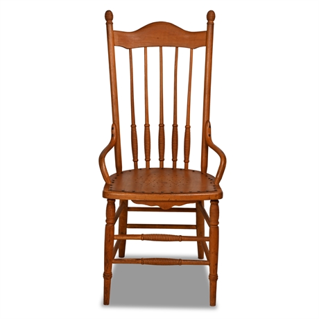 Antique Oak Spindle-Back Chair