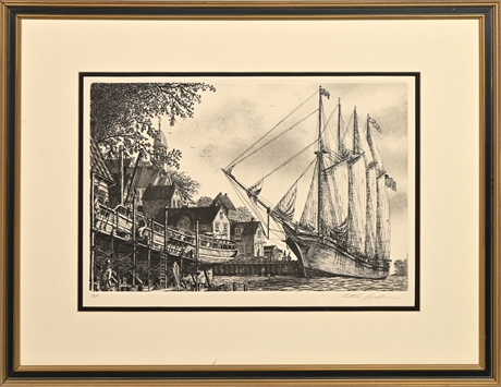 "The William White" Clipper Ship Etching by Alan Jay Gaines