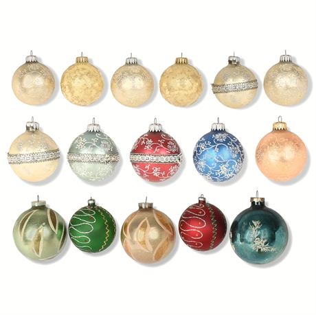 Vintage Hand Decorated Glass Ornaments