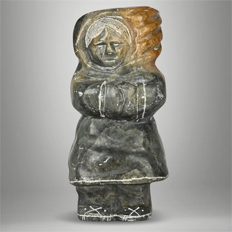 Inuit Soapstone Sculpture Signed RAI – Standing Figure