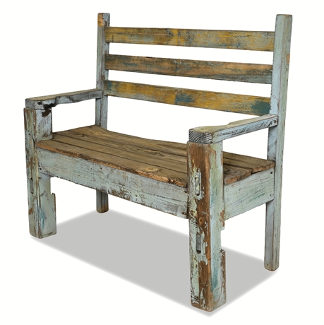 Rustic Solid Wood Bench