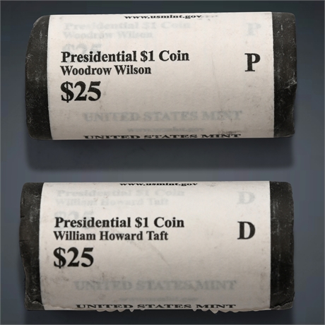 $50 Presidential $1 Coins - Unopened Rolls