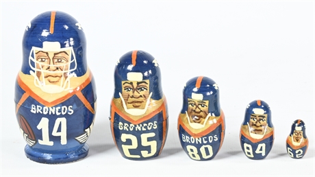 Broncos Hand Painted Matryoshka Dolls
