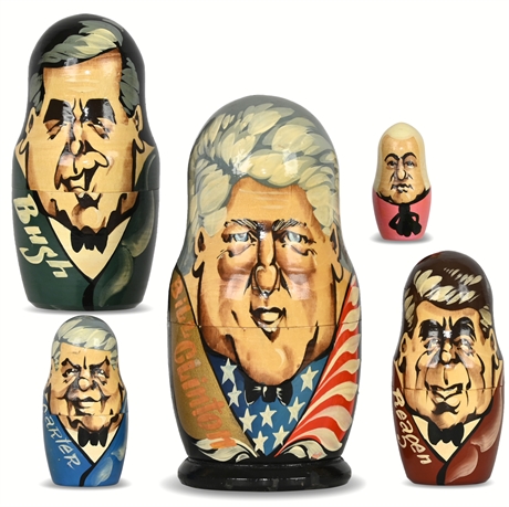 Clinton, Reagan, Carter Russian Nesting Dolls