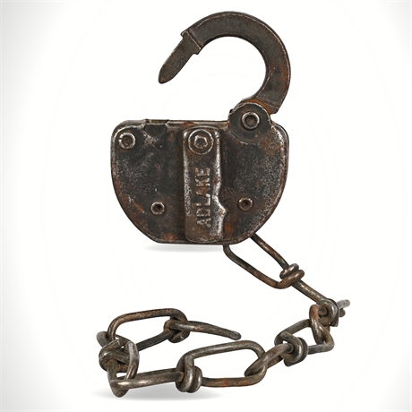 Antique Adlake D&RGW Railroad Switch Lock Chain Pat 2040482