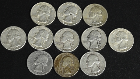 (11) 1941-1964 Silver Quarters
