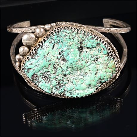 Old Navajo Pawn Seafoam Turquoise Bracelet