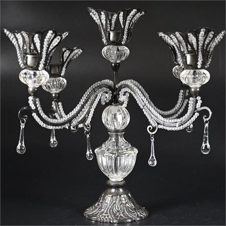 Metal and Glass Candelabra