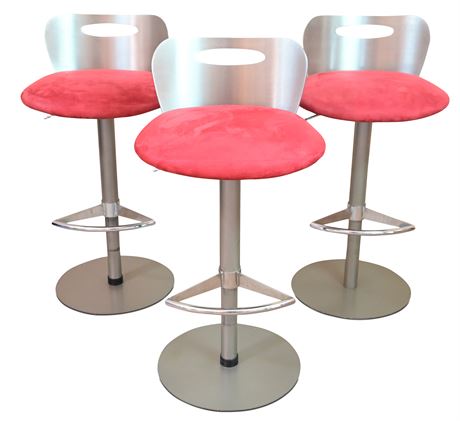 Contemporary Brushed Steel Bar Stools