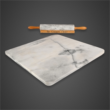 Marble Pastry Board & Rolling Pin Set