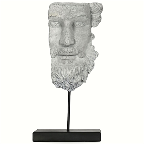 Half-Face Sculpture on Stand – 18" Artistic Décor Piece