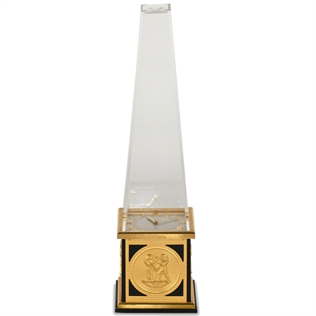 1970 LeCoultre Egyptian Obelisk Desk Clock