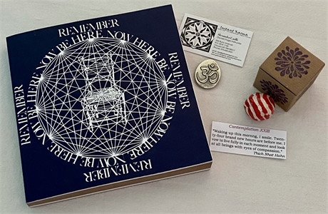 "Remember, Be Here Now", a Book by Ram Dass; Om Magnet; Contemplation Rattle