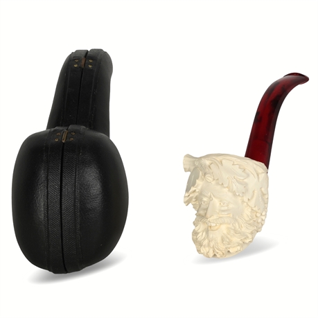 Meerschaum Carved Laughing Bacchus Pipe