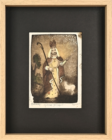 Estéban (Steve) Edwards "San Blas" Etching 76/100 Framed