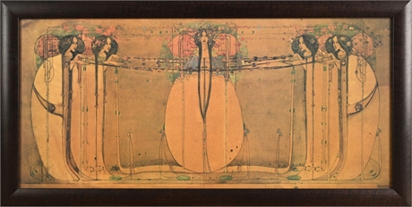 Margaret Macdonald Mackintosh "The May Queen" Reproduction Panel, Framed