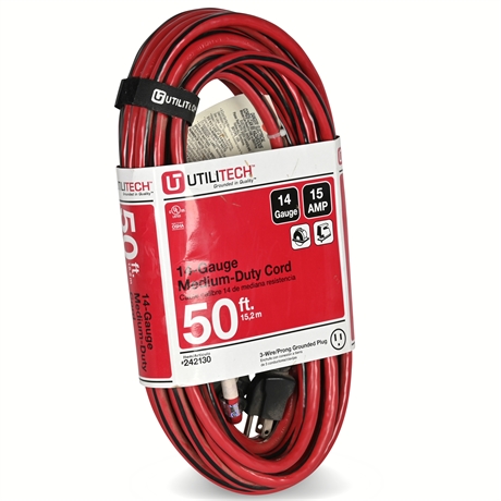 Utilitech 50 ft 14-Gauge Medium Duty Extension Cord