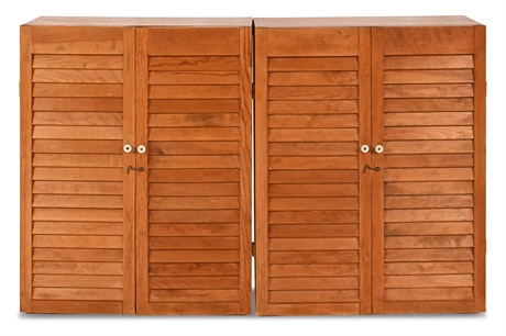 Pair Stackable Shutter Door Cupboards