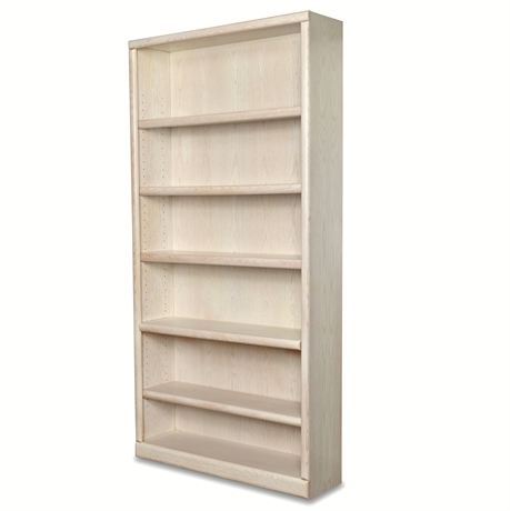 6' Light Oak Finish Bookcase with Adjustable Shelves