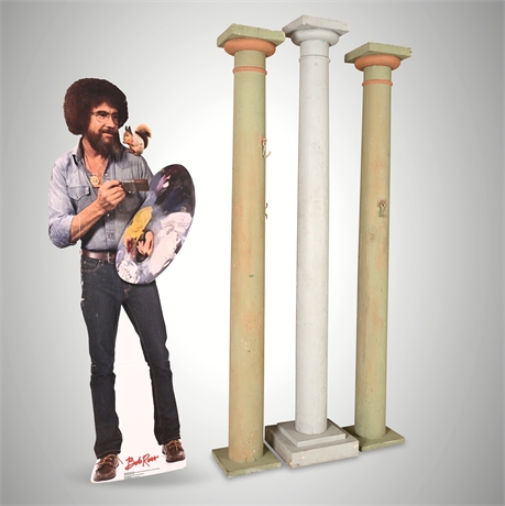 Set of 3 Antique Solid Wood Columns – 7’ Architectural Salvage, Early 20th C