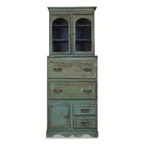 Painted Pine Country Store Cabinet, St. Louis Trade Provenance, c. 1885–1910