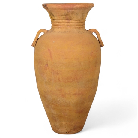 43" Terracotta Floor Vase with Handles – Rustic Decorative Accent