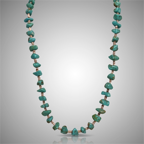 Vintage Heavy Turquoise Nugget Necklace
