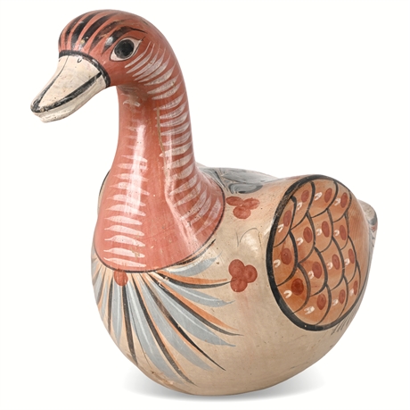 17" Large Tonalá Pottery Goose — Hand-Painted Folk Art