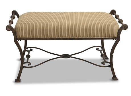 Upholstered Iron Bench