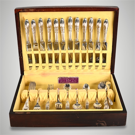 1935 Classic Alvin Cameo Silverplate Flatware Set Service for 12