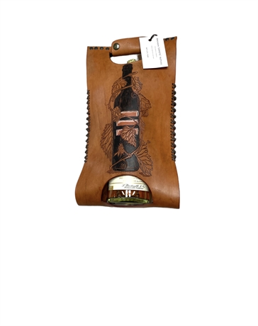 Leather Wine Bottle Holder and Refreshments