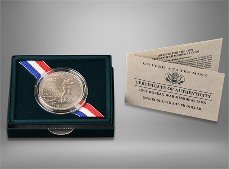 Korean War Silver Dollar (1991 U.S. Mint)