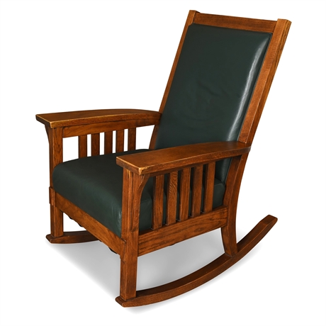 Flexsteel “Las Cruces” Rocking Chair – Solid Oak & Leather, Local Provenance