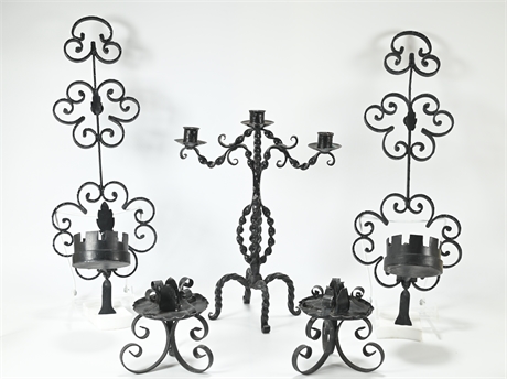 Vintage Iron Candle Holders