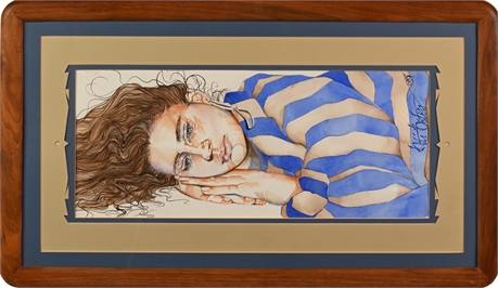 Pati Bates 'Sleeping Beauty' Original Watercolor