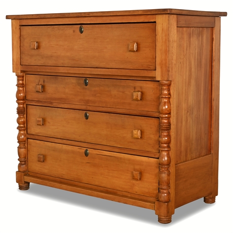 American Sheraton Maple and Cherry Chest of Drawers, Circa 1850