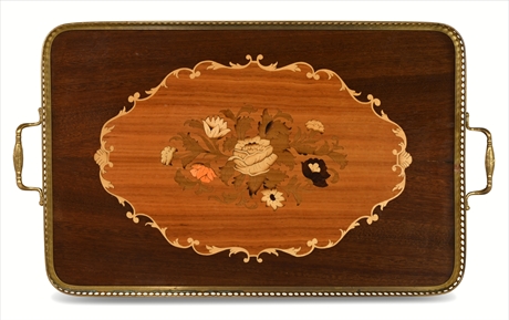 Vintage Italian Inlaid Intarsia Tray