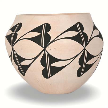 Marcos Laguna Pueblo Hand-Coiled Pottery Jar, Bold Geometric Design