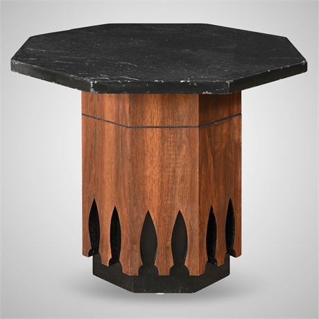 Octagonal Gothic Revival Slate-Top Table — Attributed to Harvey Probber