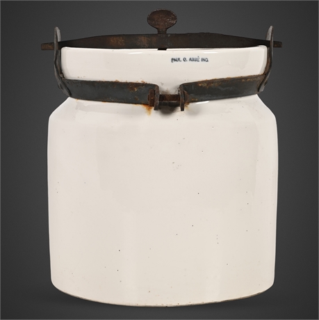 Paul O. Abbe Industrial Ceramic Milling Jar w/ Iron Clamp